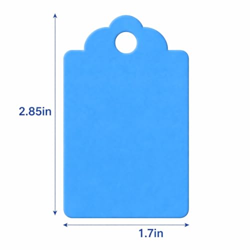 Image of CVANU 100pcs Premium Color Tag Blank Hanging with Pre-Punched Hole Tags for DIY Crafts, Gift Wrapping, Labelling & Writable Decorative Tags for All Occasions (2.85in X 1.7in) Light Blue1