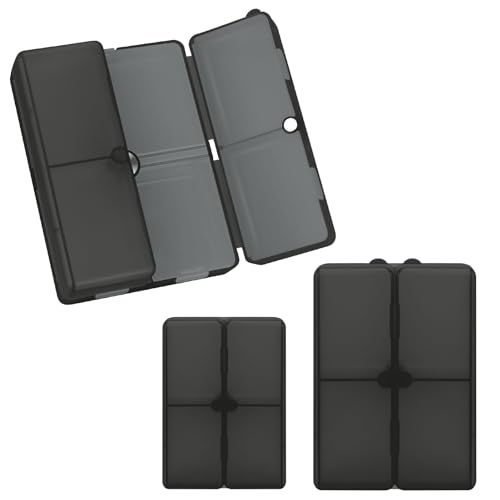 Image of FYY Travel Pill Organizer, Pill Box Medicine Case-2pcs Clear Black
