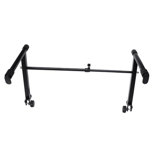 HOODANCOS 電子ピアノ用ダブルブレース脚スタンド 高耐久調節可能電子キーボードスタンド 折りたたみ収納簡単 楽器安定設置 屋内外演奏対応