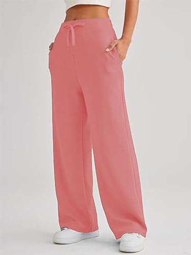 LYANER Women's Casual High Waist Drawstring Wide Leg Lounge Pants with Pocket3