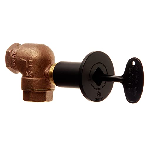 Hearth Products Controls HPC Fire 3/4-Inch Angled Gas Fire Pit Shut Off Valve Kit (MAFB-HC), Flat Black Flange and Key