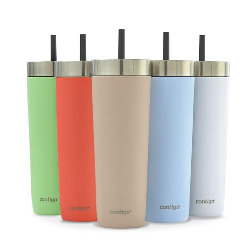 Contigo Botella térmica 720 ml | 100% a prueba de fugas, sin derrames | Botella térmica de acero inoxidable aislada con tapa | se enfría durante 14 horas | Taza termo | termo Libre de BPA