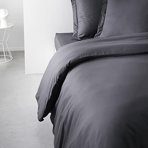 TODAY Cotton Duvet Cover 240 x 260 cm for 2 People, Black, Jumeau - Image 2