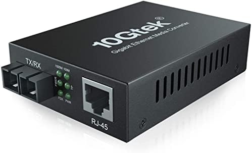 Gigabit Ethernet Media Converter, Single Mode Dual SC Fiber, 1000Base-LX to 10/100/1000Base-Tx, up to 20km