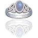 Sterling Silver Celtic Knot and Genuine Rainbow Moonstone Ring Size 7(Sizes 4,5,6,7,8,9,10,11,12,13,14,15)
