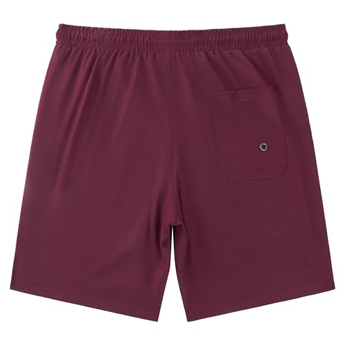 Men Swim Trunks with Compresssion Liner 7 Inch Inseam Board Shorts 2-in-1 Bathing Suit with Zipper Pockets2