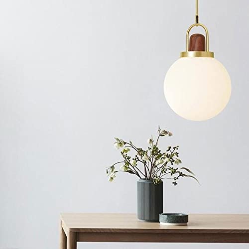 Lámpara de madera estilo japonés moderna y sencilla con pantalla redonda 3