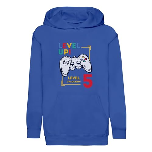 Sweat à Capuche Enfant Level Up Unlocked 5 Ans pour Anniversaire