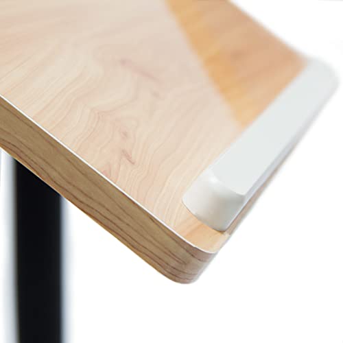 Relaxdays - Portátil de la mesa de altura regulable, con ruedas de terciopelo, con soporte para ratón de alto brillo lacado con antideslizante-barra, Color Naturaleza, 95 x 60 x 40,5 cm - imagen 8