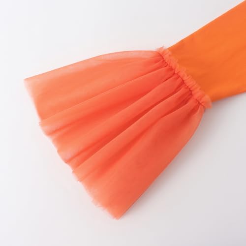 Noomelfish Girls Ruffle Leggings Tulle Bell Bottoms Flare Pants Trousers (3-10 Years)4