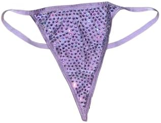 Victoria’s Secret Very Sexy Subtle Rhinestones Shine V-String Panty Color Bold Lilac New