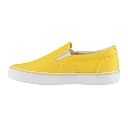 Lugz Women's Clipper 2 Classic Canvas Slip-on Sneaker, Yellow/White,5.5