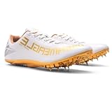 Lightweight Track & Field Spikes Running Shoes - Unisex Sprinting & Racing Sneakers with Removable Spikes for Sprint, Long Jumping, Training (White Gold,4)