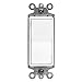 Leviton 5601-2WM 15 Amp, 120/277 Volt, Decora Rocker Single-Pole AC Quiet Switch, Residential Grade, Grounding, 10-Pack, White