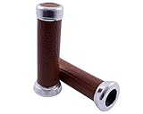 Lenkergriffe TUNING Griffe Retro Braun Leder Roller Scooter Motorrad