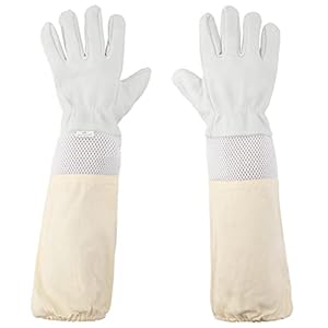KINGLAKE Weiße Imkerhandschuhe mit Belüfteten Ärmeln