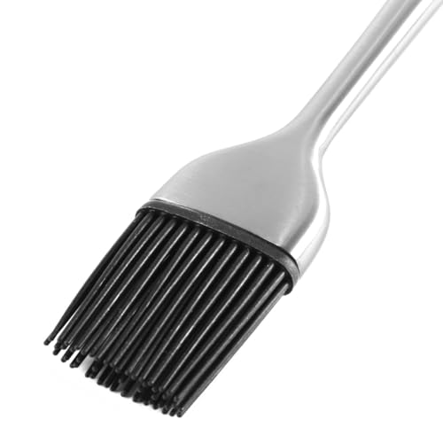 Durlo Silikon-Backpinsel, hitzebeständig, Grillpinsel mit Edelstahlgriff für Grillanwendungen in der Küche