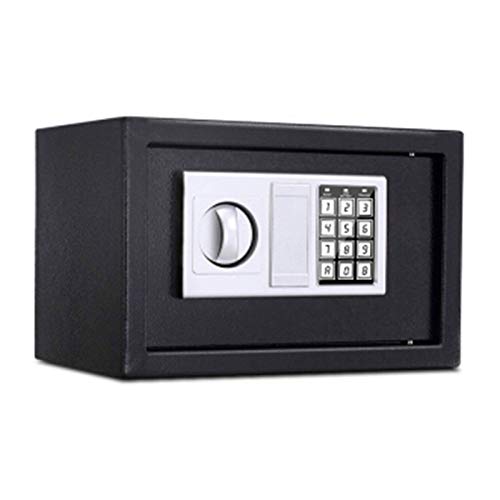 Coffre-fort petit format mécanique en acier blanc meuble de rangement chèques espèces 310mm