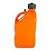 VP Racing Fuels 5 Gallon Square Motorsport Utility Jug Orange w/ 14 Inch Standard Hose. Features Close-Trimmed Cap and Neck for Tight Seal