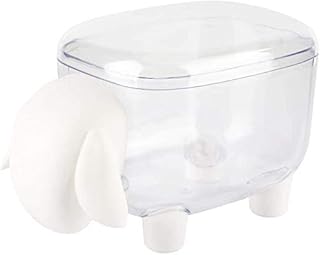 LUUFAN Cute Cotton Ball Holder, Unique Bathroom Floss Jars with lids, Q-Tips Organizer, Swab Toothpick Dispenser Canister for Cosmetics Makeup Bedroom (1PCS-White Sheep)
