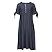 Ceboyel Womens Eyelet Casual Summer Dress Boho Embroidery Maxi Dresses Pleated Long Dress Vacation Trendy Clothing 2024 Womens Casual Summer Dresses Navy X
