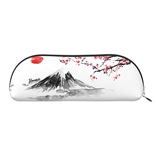 EWMAR Japanisches Halterung, rotes Sonnenmuster, Leder, Federmäppchen, tragbare Reise-Kosmetiktasche, Gadget-Tasche für Teenager, Jungen, Mädchen, silber, Einheitsgröße, Kinderrucksack