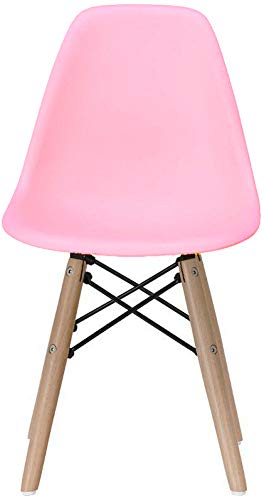2xhome - Kids Size Plastic Toddler Chair with Natural Wooden Dowel Legs, Pink