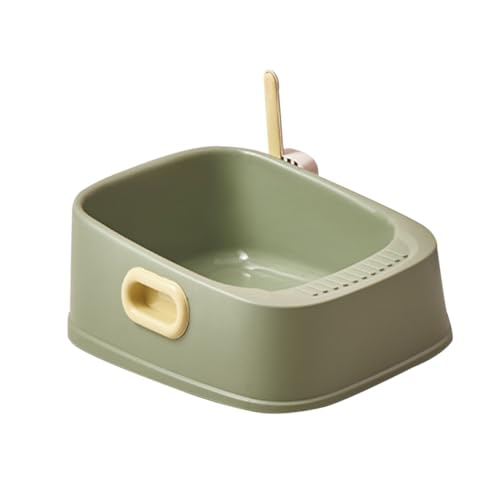 Garneck 1 Set Semi Enclosed Cat Litter Box Splash Design Durable Pet Toilet Space Saving Kitten Bedpan Easy to Clean for Home Use