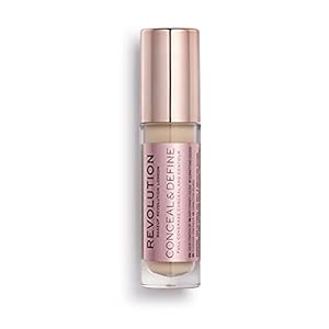 Makeup Revolution Conceal & Define Concealer, Full Coverage Makeup Concealer, Matte Finish & Long Wear, For Fair Skin Tones, Vegan, C2, 4ml