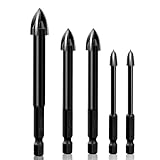 Vibsky Multifunktionaler Dreieck-Bohrer für Glaskeramik, verglaste Ziegel und Fliesen, Wand, Hartmetallstahl, 4 mm/5 mm/6 mm/8 mm/10 mm/12 mm Größenoptionen
