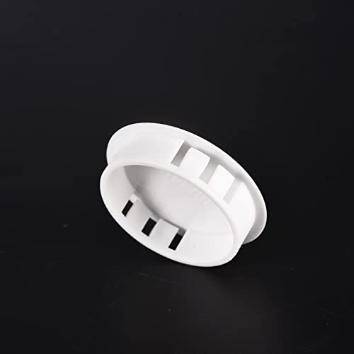Image of uxcell 1-9 /16 inch Plastic Hole Plugs, 26Pcs Flush Type Panel Round Snap in Fastener Knockout Locking Plugs for Furniture Insert End Caps Panels, White