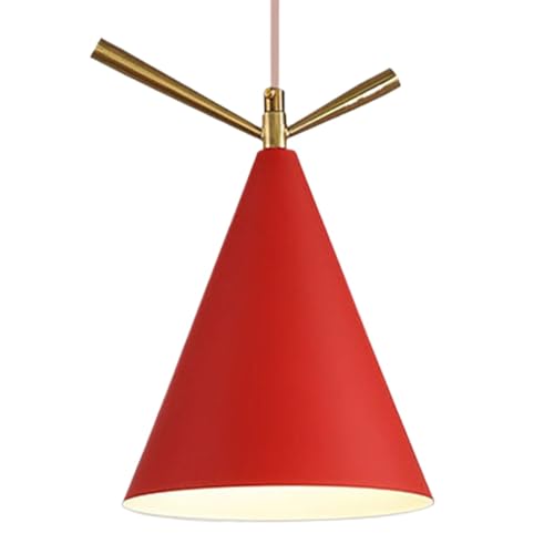 Lámpara colgante cono de color rojo estilo americano retro para iluminación de techo