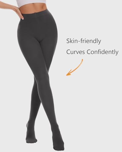 Image of DUCMODA Womens 80 Denier Opaque Tights, Women's Soft Solid Color Footed Pantyhose, High Waist Stocking with 30+ Colors