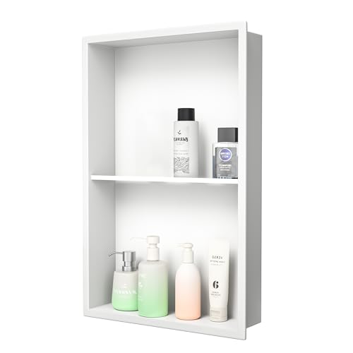 Bernkot Stainless Steel Shower Niche White 24" X 14" No Tile Needed Niche by Bernkot - Used condition - US$91.53