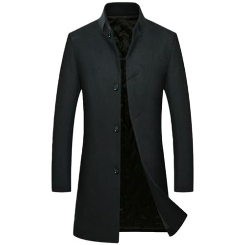 Trench en laine mi-long contre le froid glacial manteau col montant chaud