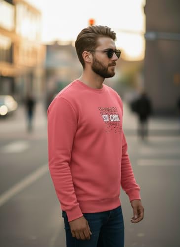 Image of Men Regular Fit Fleece ||Maroon||Round Neck Printed||Sweatshirt-JM3763