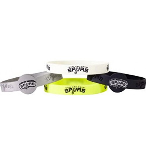 NBA San Antonio Spurs NBA-BC-283-20 Bracelets (4 Pack), One Size, Team Colors