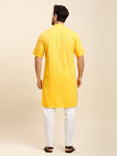 Image of Rajubhai Hargovindas Green Khadi Half Sleeve Kurta