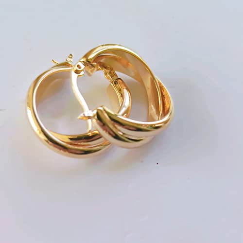 Roslynd Twisited Gold Chunky Hoop Earrings For Women 14K Gold Plated High Polished Lightweight Hoops For Girls Fashion Jewelry #TOP2