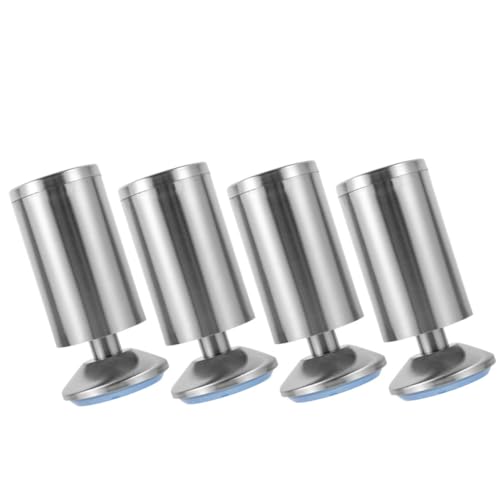 Hemobllo 1 Juego Patas De Gabinete De Acero Inoxidable Sofá Cama Patas De Muebles De Alta Resistencia Furniture Leg Extender Patas De Los Muebles Pies De Muebles Ajustables Plata 4 Piezas