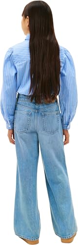 Jeans Kg0kg08963 Tommy Hilfiger Mabel Wide Leg suelto de niña en denim azul claro 2