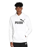 PUMA Men's Essential Big Logo Fleece Hoodie, White, S