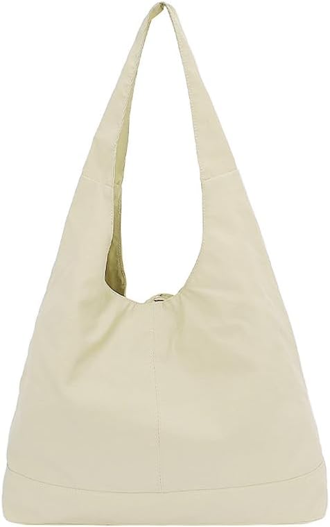 Slouchy Nylon Tote Bag Solid Color Hobo Bags Large Capacity Crossbody Shoulder Bag Satchel College Travel Tote Handbag 2026