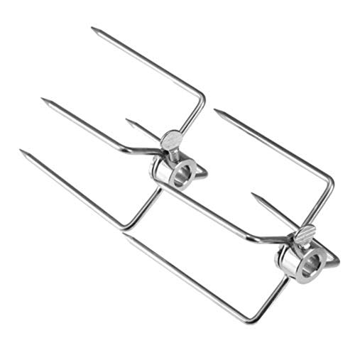 Lanceasy 2 Piezas Barbacoa Iron-Plated Cromo Tenedores Carbón Gallina Rejilla Asador Espetón Barbacoa Herramientas