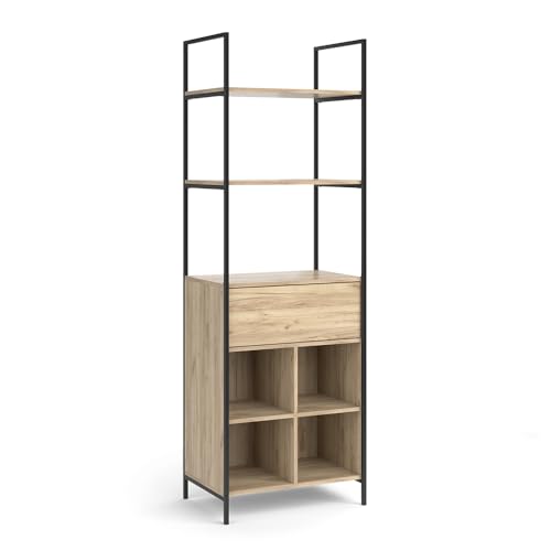 Vicco Kleiderschrank Enya, Holz, 60 x 180 cm mit Schublade, zur Aufbewahrung von Kleidung und Accessoires