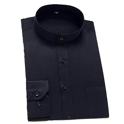 Chemise à manches longues style mandarin pour vos soirées et le bureau