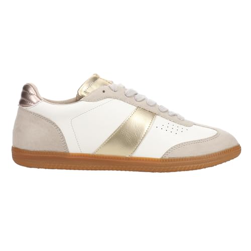 Womens Sydney Metallic Lace Up Sneakers Shoes Casual - Gold