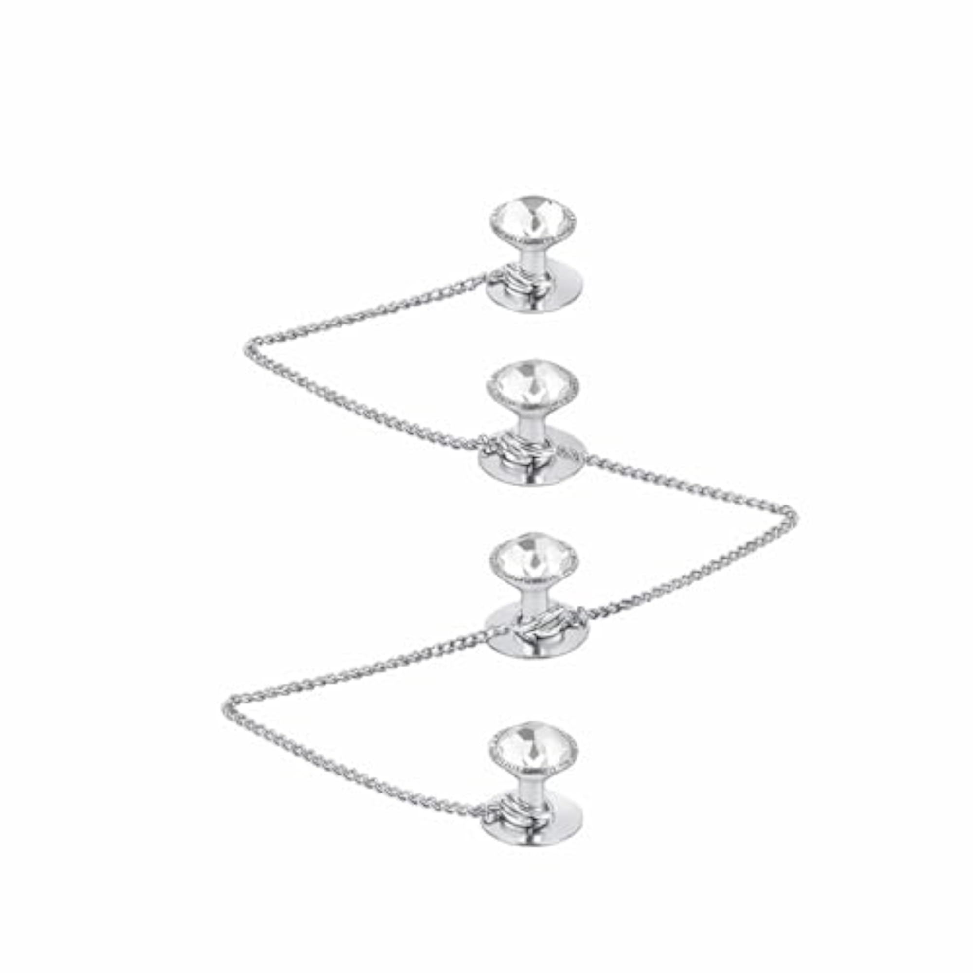 THANU'S Stone Silver Plated Kurta Buttons Cufflinks Studs