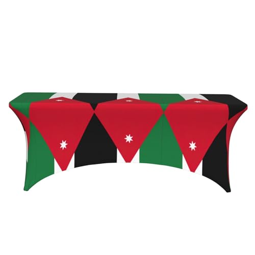 Nappe extensible drapeau jordanien lavable pour table de banquet - 3