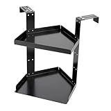 PawwJoy Ripiani Pensili per Armadio e Cucina, Organizzatore Scaffale per Cubicolo Ufficio con Struttura in Metallo Robusta, Doppio Ripiano Regolabile e Ganci Inclusi- S